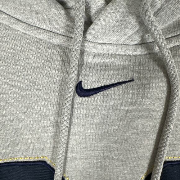 Vtg Nike Team Hoodie Men L Center Swoosh Michigan Wolverines Gray Embroidered - Picture 4 of 8